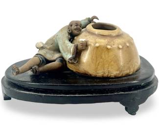 Chinese Ceramic Glazed Mud Man Figure
