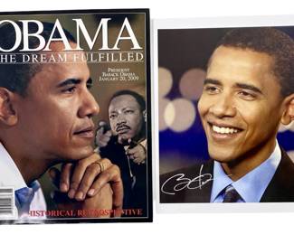 Autographed Barrack Obama Photo w/ Magazine