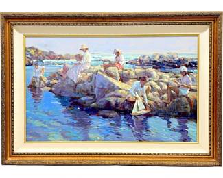 Large Signed Don Hatfield “Rocky Point" Serigraph