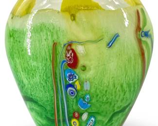 Millefiori Murano Art Glass Vase
