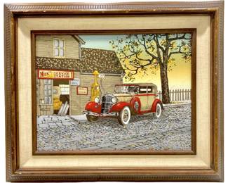 “Nick’s Shell Station" Serigraph H. Hargrove