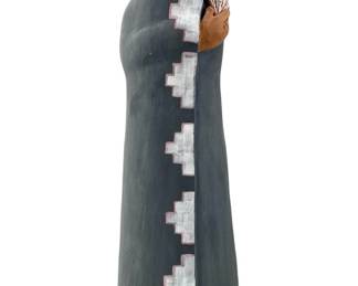 1989 Signed Mary Mitchell Clay Folk Art Sculpture