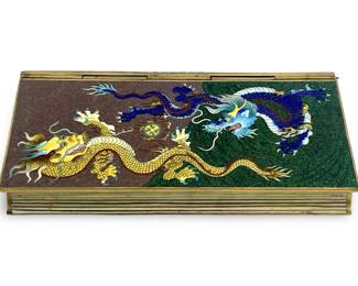 Antique Chinese Cloisonné Enamel Dresser Box