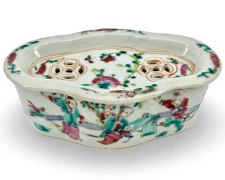Chinese Famille Verte Porcelain Cricket Cage