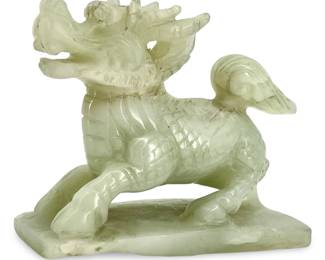 Chinese Hand Carved Jade Foo Lion