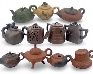 11pc Artistic Chinese Ceramic Teapot Collection