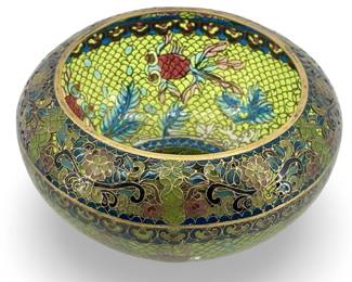 Chinese Plique-a-Jour Enamel Cloisonné Bowl