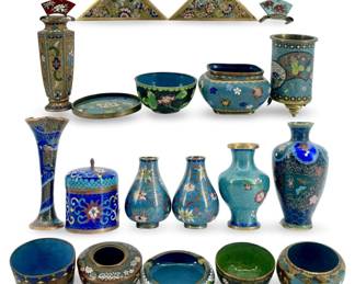 20pc Vintage/ Antique Cloisonné Collection