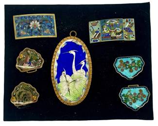 Antique Cloisonné Belt Buckle Collection