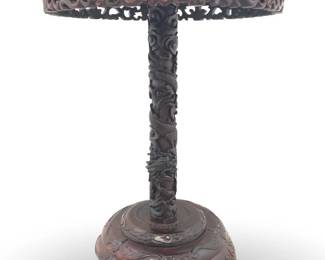 19th C. Chinese Carved Dragon Motif Hardwood Table