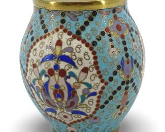 Vintage Brass Cloisonné Vase