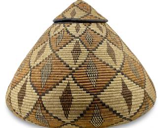 Traditional African Zulu Lidded Basket