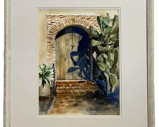 Signed Alissa Kerr Landscape Watercolor Painting