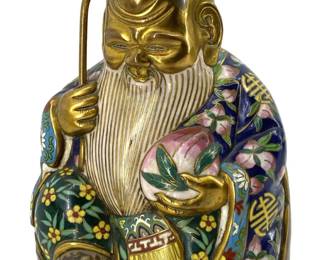 Chinese Cloisonné Enamel Buddha Sculpture