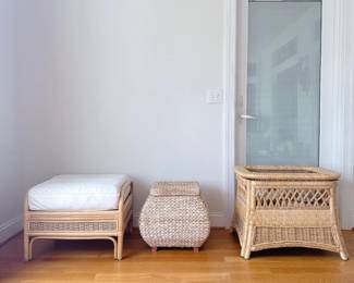 Rattan and wicker side tables 
