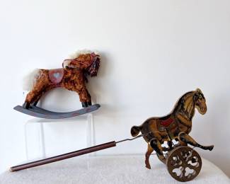 vintage toy horse moveable circus Louis Nichole