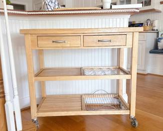 Rolling Wooden Kitchen Cart