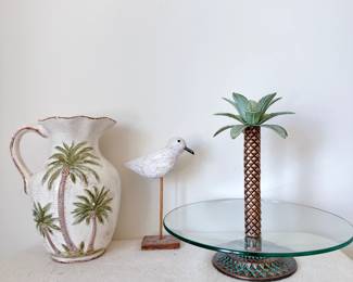 Palm tree pitcher, Palm Tree Hand Forged Iron Dessert Server 