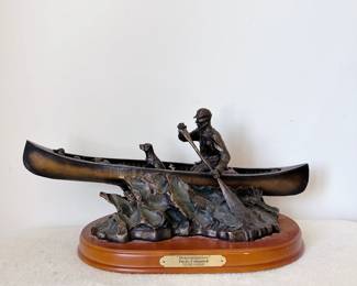Vintage Ducks Unlimited Sculpture Hunter,Dog, Duck Decoy Determination 1208/4000