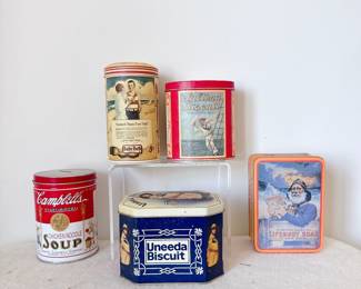 Vintage advertising tins 