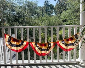 tea stained American flag pleated bunting