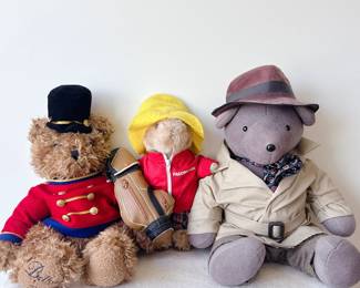 1983 Full House MR. BEAR North American Bear Co Humphrey Beargart,  1980s eden toys paddington bear golfer yellow hat