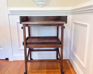 Vintage Metamorphic Mahogany Folding Bar Cart