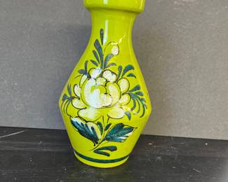 Vintage Italian Porcelain pea green Vase