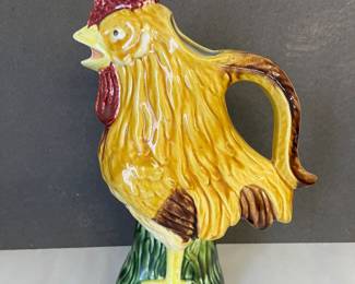 Vintage Beverage Pitcher Rooster Made in Portugal
