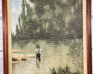 Vintage Oil Painting by C. Manuel Mid to late 20th Century