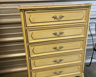 French Provincial Chest of 5 Drawers 34" L x 19" D x 46 1/2" H