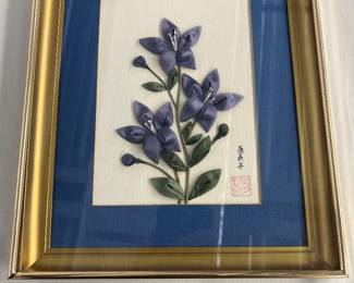Balloon Flowers 100% Pure Silk Signed by Artist