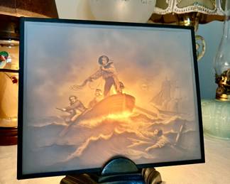 Antique Lithophane Bisque Porcelain Nightlight