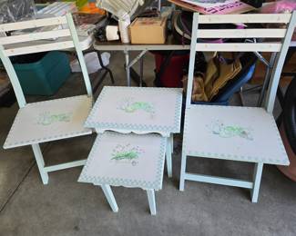 Garden themed folding chairs & tables