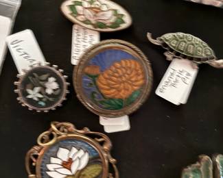 cloisonne brooches