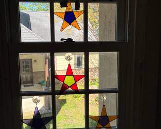 stained glass pieces throughout the home