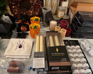 Holiday + LED candles + regular candles