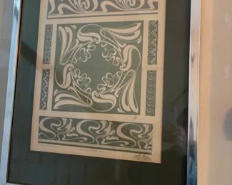art nouveau framed art