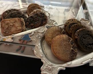 carved stone medallions