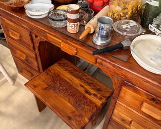 Hand made cedar desk and seat
