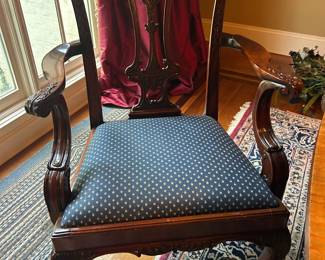 2 arm chairs, 6 dining chairs 
