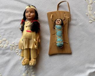 vintage Native American-themed doll set