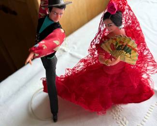 vintage Marin Chiclana Flamenco dancer dolls from Spain