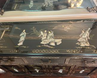 Top of Asian Buffett/sideboard 