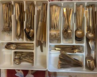 Brass flatware - full service for 12 with accessories 