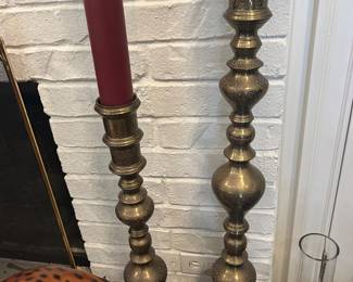 Brass, tall candlesticks 