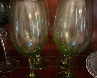Green stemware 