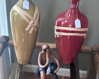 Pier 1 Pottery and Clay Figure made in Peru