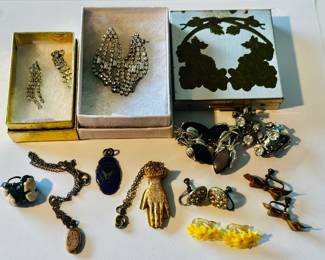 Vintage Clip Earrings , Compact