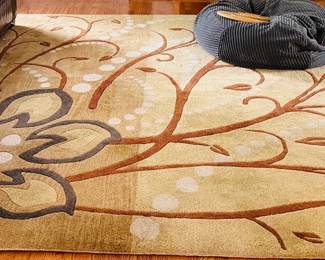 9’9” square 100% Wool Rug - couch and beanbag are NOT in sale